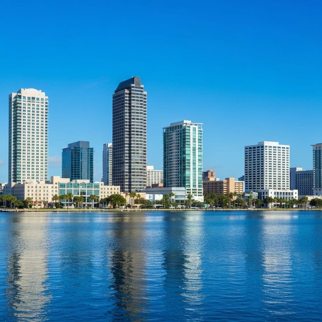 General contractors in St. Petersburg Florida - downtown skyline and waterfront